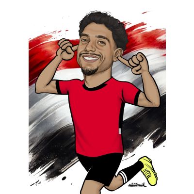 كشكول مسطر ابيض 60ورقة 60جرام غ دبوس سوفت مقاس20.5*29.7سم Mar Mar-Football players-red2
