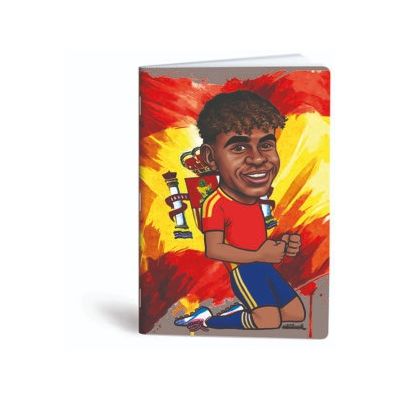 كشكول مسطر ابيض 80ورقة 60جرام غ دبوس سوفت مقاس20.5*29.7سم Mar Mar-Football players-yellow