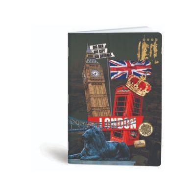 كشكول مسطر ابيض 100ورقة 60جرام غ دبوس سوفت مقاس20.5*29.7سم Mar Mar-Collage Cities-london