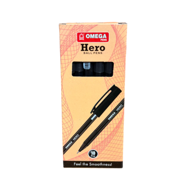 علبة قلم جاف جسم ألوان شفافة اوميجا هيرو اسود 0.7مم 10ق رقم Omega Hero - S101 TL 