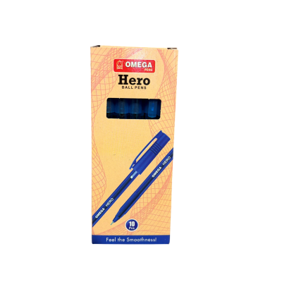 علبة قلم جاف جسم ألوان شفافة اوميجا هيرو أزرق 0.7مم 10ق رقم Omega Hero - S101 TL 
