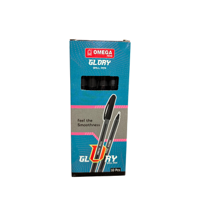 علبة قلم جاف جسم ألوان شفافة اوميجا جلورى اسود 0.7مم 10ق رقم Omega Glory - S102TL 