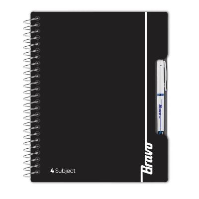 كشكول سلك مسطر ابيض 168ورقة غ بلاستيك4فاصل مقاس19.8*27.3سمNew Bravo