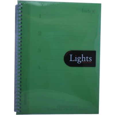 كشكول لايتس 100ورقة بلاستيك سلك مجوز 19 * 26 / 4