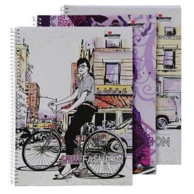 كشكول منترا سلك مفرد 100 ورقة مقاس 22.5*16.5 street fashion