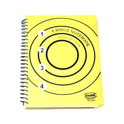 كشكول ياسين 152 ورقة 4 رنجز4 فاصل بلاستيك سلك لولبىA5