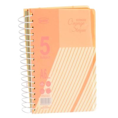 كشكول ياسين STRIPES سلك مفرد200 ورقة غلاف بلاستيك 5 فاصل 60 جرام باستيك A6 -Ref.0749