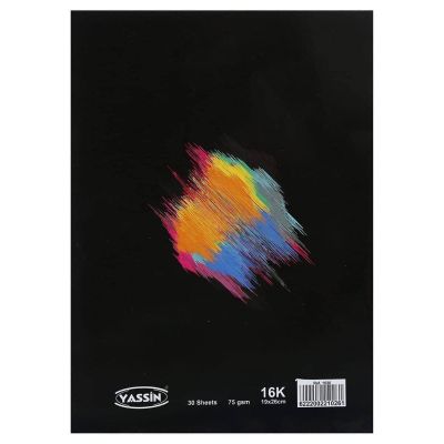 اسكتش رسم دبوس 30ورقة اسود 75جم غ اسود مقاس 19*26سم yasin رقم 1026