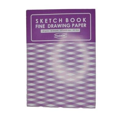 اسكتش رسم لاصق 140YASSIN جرام 20 ورقة غ دوبلكس مقاس 29.7*42سم رقم 1035
