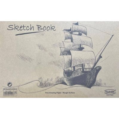 اسكتش رسم لاصق40ورقة ابيض120ج غ كرافت مقاس20*30سم yasin رقم1122