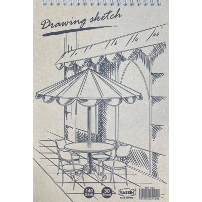 اسكتش رسم سلك 30ورقة ابيض140ج مقاس 17.5*25سمYassin