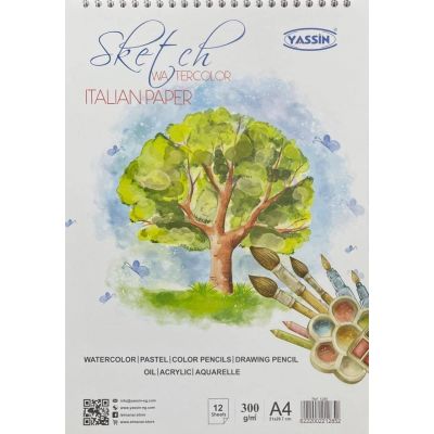 Sketch Drawing 12 Sheets, White, 300G, Size 21*29.7 Cm, Yassin