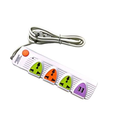 مشترك بالسلك 3 مخرج ثلاثى+4 مخرج ثنائي+2USB+مفتاح امان رقم ELmaghraby kx 3174-1.5 m 220V