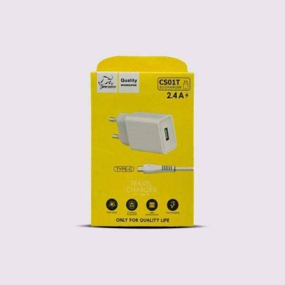 شاحن منزلى ومحمول وكابل للسفر Type c White موديل One Depot 3331 CS01T