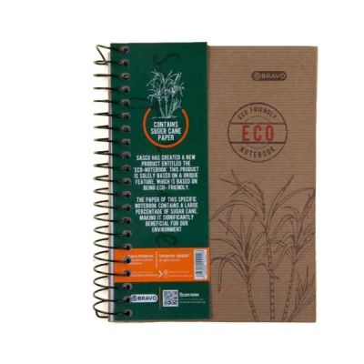 كشكول سلك مسطر ابيض 170ورقة غ هارد كفر5فاصل مقاس14.8*21سمEco