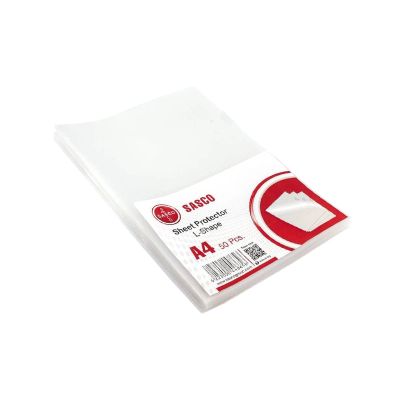 باكو حافظة بلاستيك شفافة180ميكرون حرفL مقاسSasco- A4/50