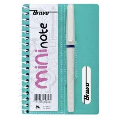 كشكول سلك مسطر ابيض 91ورقة غ دوبلكس1فاصل مقاس10*14.5سمMini note