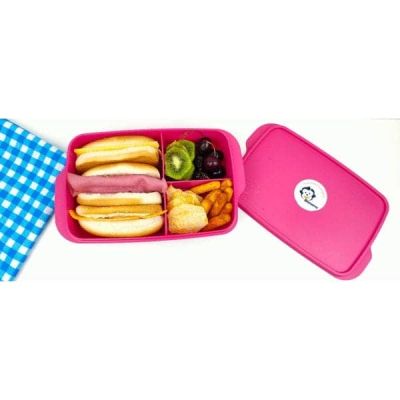 بانانا لانش بوكس بلاستيك معتم مقسم Bananaفوشيا 1 لتر