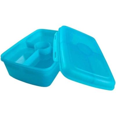 بانانا لانش بوكس بلاستيك معتم مقسم 2دور Bananaتركواز 2 لتر