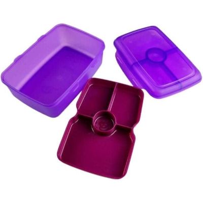 بانانا لانش بوكس بلاستيك معتم مقسم 2دور Bananaموف 2 لتر