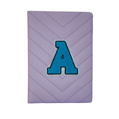 نوت بوك مسطر ورق كريمى كعب لاصق غ جلد تطريز حروف مقاس14.5*21سم