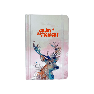 نوت بوك مسطر ورق كريمى كعب لاصق باستيك غ هارد كفر مقاس A6