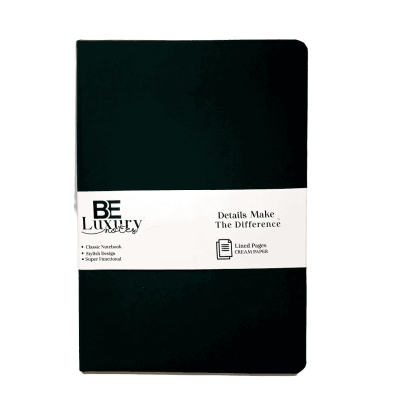 نوت بوك يومية مسطر باستيك كعب لاصق هارد كفر 96ورقة كريمى سادة مقاس A5