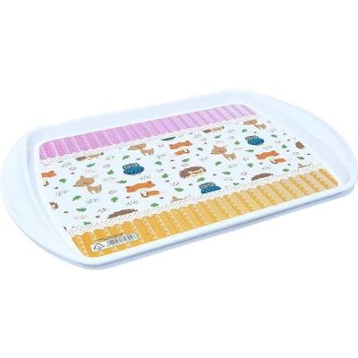 صينية تقديم بلاستيك الوان مطبوع مقاس27*37سم