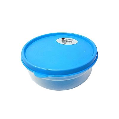 علبة ثلاجة بلاستيك شفاف دائرى بالغطاء12سم