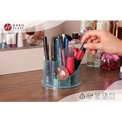 حامل ادوات مكياج بلاستيك شفاف دائري