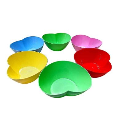 طقم بولة بلاستيك معتم الوان شكل قلب6