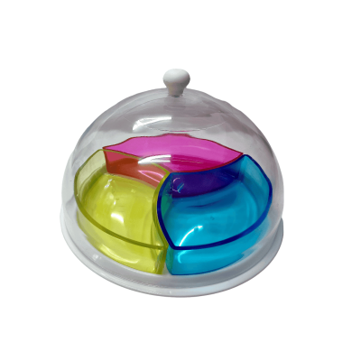 علبة تسالى اكرليك مقسم3 غطاء شفاف