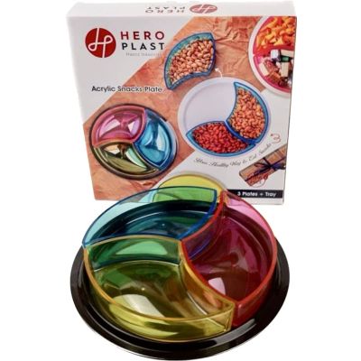 علبة تسالى اكرليك مقسم3 بصنية شفاف