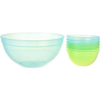 طقم بولة بلاستيك دائرى شفاف6+1كبيرة