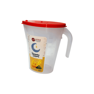 دورق بلاستيك شفاف معيارى بغطاء 1.5لتر