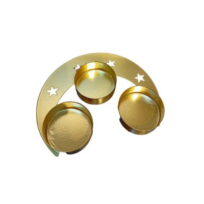 حامل قالب شمع ثلاثى ذهبى رقمBR 18