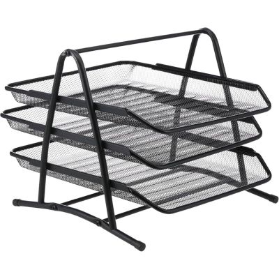 طقم تراى شبك معدن اسود3 ق