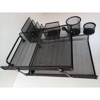 طقم 5قطعة معدن شبك 2تراى+كوب اقلام +وراقة DG-63578