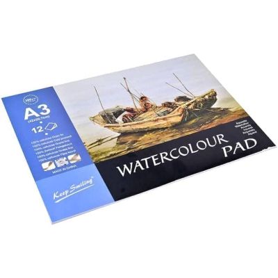 اسكتش رسم للمياه كعب لصق غلاف ورق سوفت كفر 29.7*42سم 12ورقة 300جم Keep Smiling رقم A3-300W