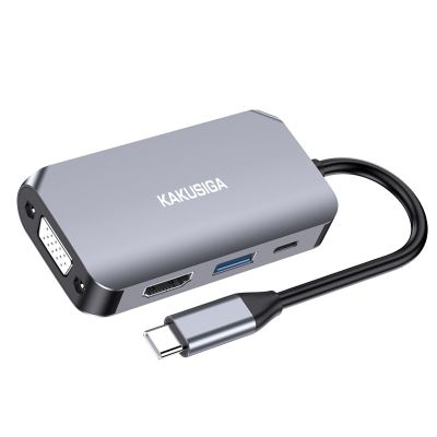 ادبتر متعدد الاستخدامات 4*1 KAKUSIGA Type-C To HDTV+VGA+USB+PD رقم KSC-961