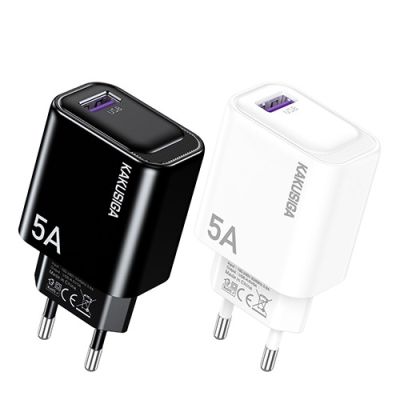 شاحن موبايل سريع 1 مخرج KAKUSIGA White USB 5A رقم KSC-1653
