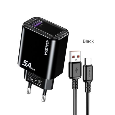 شاحن موبايل سريع بالكابل 1 مخرج KAKUSIGA USB to Type C 5A رقم KSC-1654-2