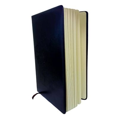 نوت بوك مسطر لاصق 100ورقة كريمى 80ج غلاف جلد مبطن مقاس14*21سم رقم25-61