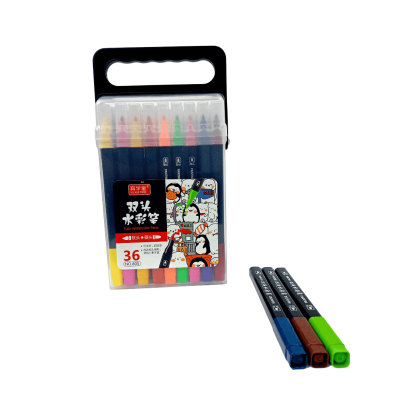 طقم الوان فلوماستر ناحيتين 36لون طويل علبة بلاستيك رقم 24-605