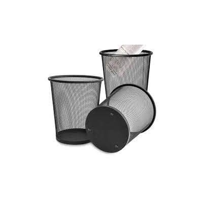 سلة مهملات معدن شبك الوان وسط اسود -فضى 22*26*28 رقم C2
