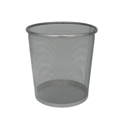 سلة مهملات معدن شبك الوان كبيرة اسود -فضى 24*29*33.5 رقم C3
