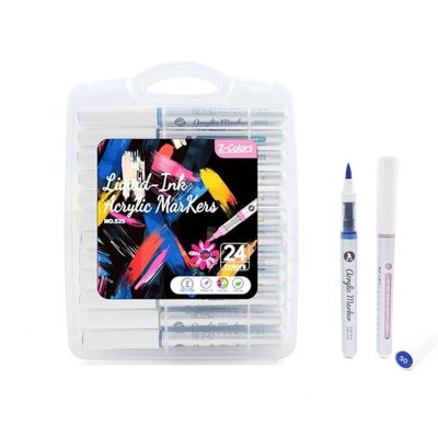 طقم الوان اكريلك 24لون سن فرشة ع.Z-Colors PP رقم 525