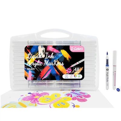 طقم الوان اكريلك 48لون سن فرشة ع.Z-Colors PP رقم 525