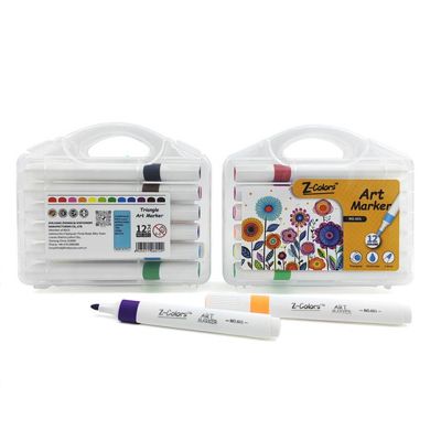 طقم الوان ارت ماركر 12لون سن مدور 2مم ع.بلاستيك Z-Colors رقم 601