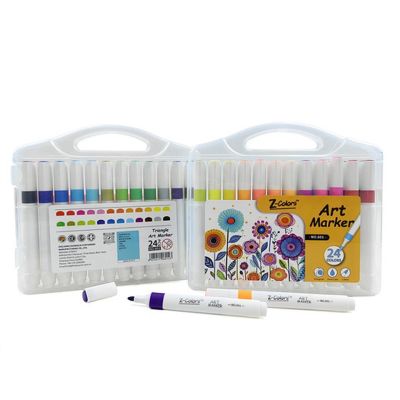 طقم الوان ارت ماركر 24لون سن مدور 2مم ع.بلاستيك Z-Colors رقم 601